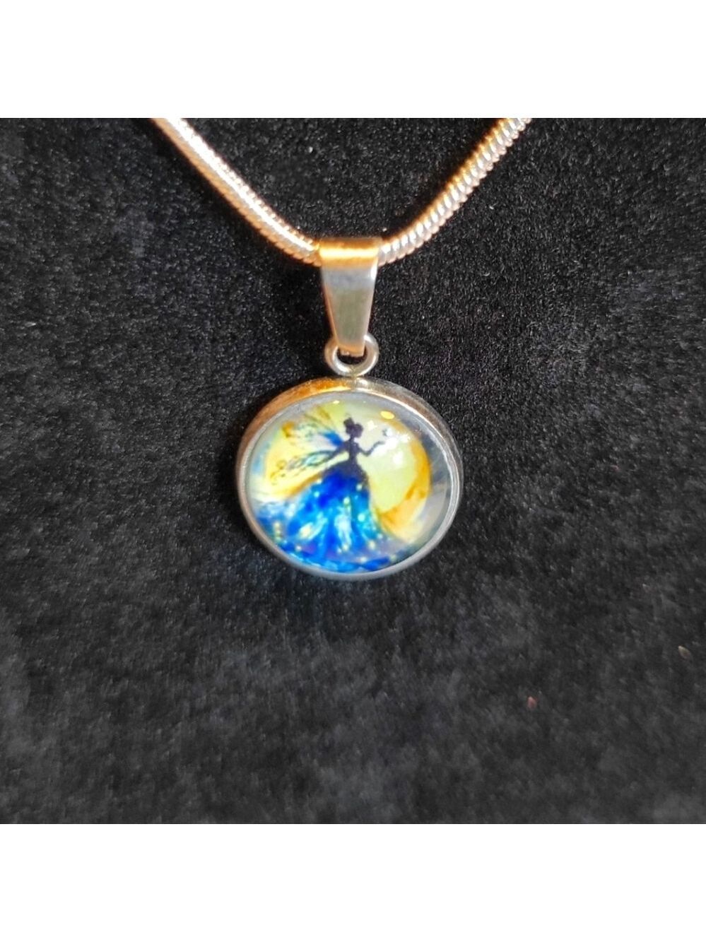Hand Crafted Fairy Pendant 925 Sterling Silver Necklace